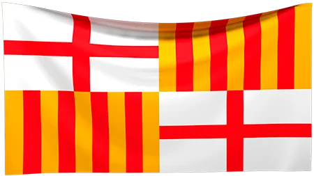 Bandera de Barcelona cuartelada Bandera de Barcelona cuartelada