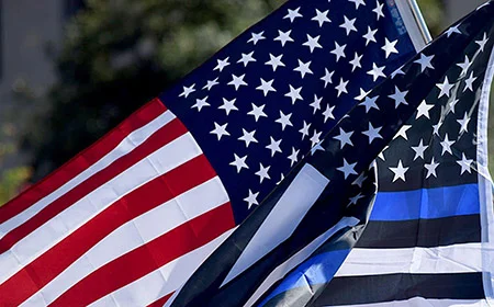 Bandera de Las Banderas conmemorativas de la línea azul (Thin line)